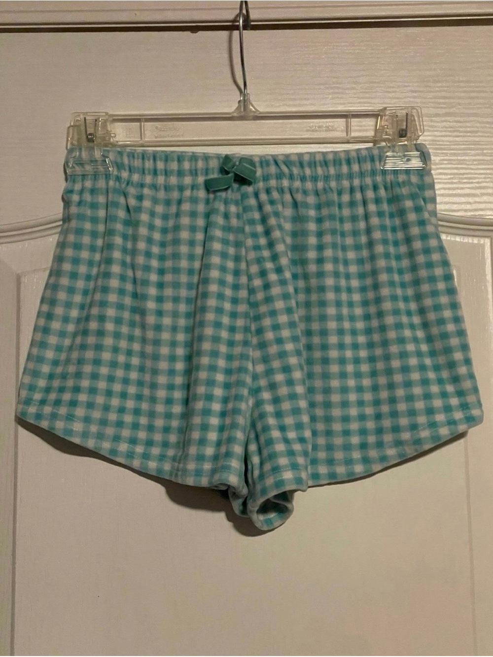 Plaid Fuzzy Pajama Sleep Shorts Size Junior Small (3-5)
